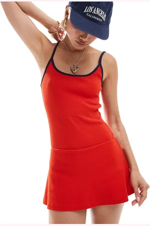 COLLUSION Rib mini romper dress in