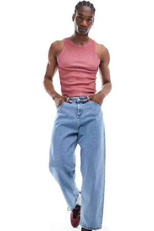 COLLUSION Muscle ribbed singlet in wash