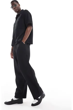 Bershka Wide leg plisse pants in (part of a set)