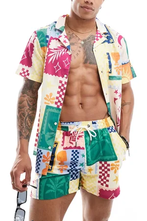 Another Influence Beach shirt in postcard print-Multi