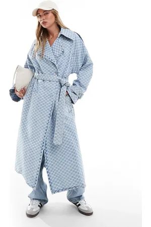 Hugo Blue Denim trench coat in light wash