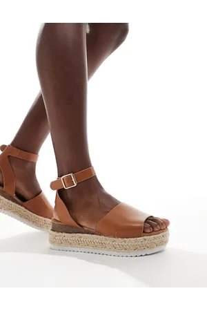 Truffle Collection Flatform espadrilles in tan-Brown
