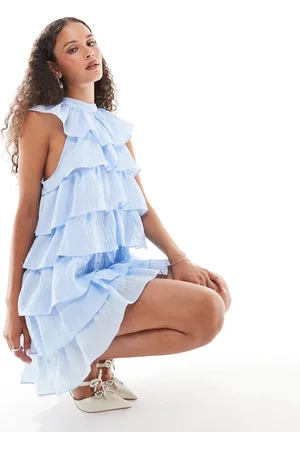 Sister Jane Ruffle mini dress in powder