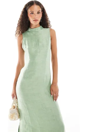 Ghospell Arya column midi dress in light