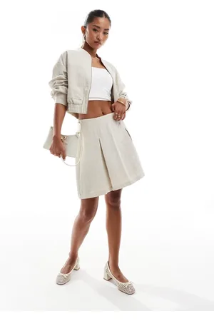VILA Tailored mini skirt in (part of a set)-Grey