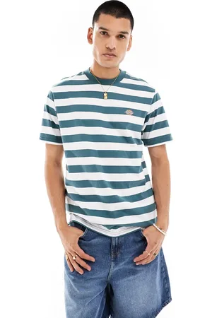 Dickies Rivergrove striped t-shirt in dark green and white