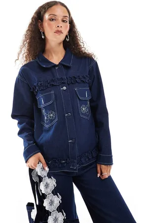 Sister Jane Dream embroidered jacket in denim (part of a set)-Blue