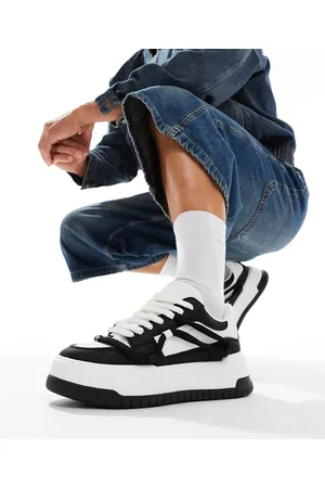 ASOS Chunky sneakers in and white with rope detail-Multi