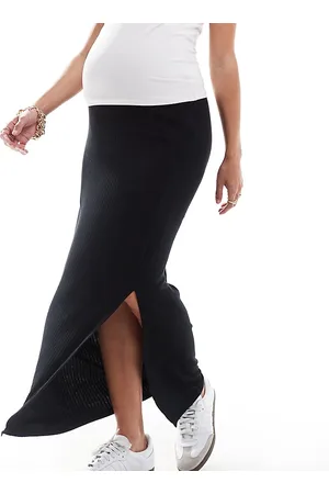 Mama;licious Mamalicious Maternity ribbed jersey over the bump maxi skirt in