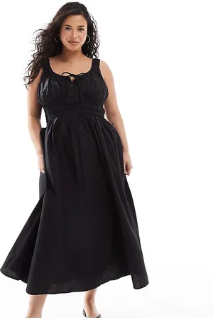 ASOS ASOS DESIGN Curve wide strap channel waist midi sundress in