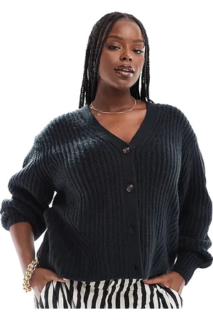 ASOS ASOS DESIGN Curve fluffy rib cardigan with v neck in