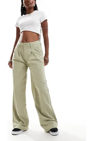 Vans Alder relaxed pleated pants in light tan-Brown
