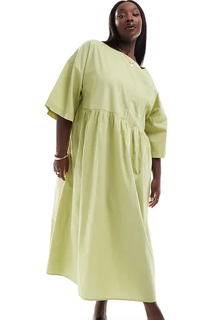 ASOS ASOS DESIGN Curve poplin midi t-shirt smock dress in