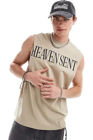 COLLUSION Oversized Heaven Sent printed tank in -Neutral