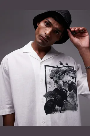 Topman Short sleeve relaxed floral print placement shirt in
