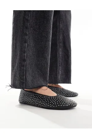 ASOS Lustre premium leather studded ballet flats in