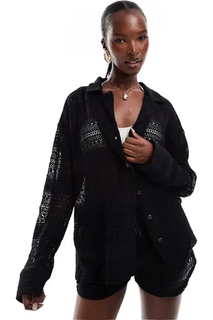 The Couture Club Crochet textured shirt in (part of a set)