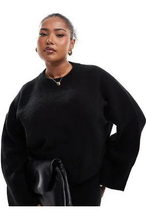 ASOS ASOS DESIGN Curve crew neck boxy jumper with wide cuff in
