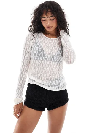 JDY Long sleeve lace top in