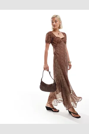 Reclaimed Tea dress in mixed animal print-Multi