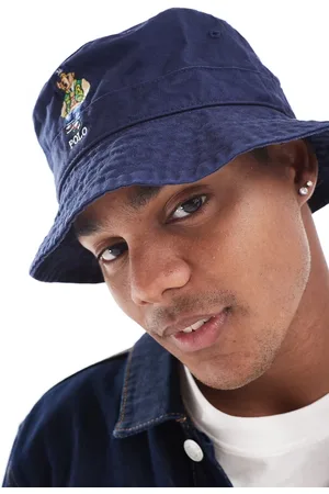 Ralph Lauren Varsity bear embroidered logo twill bucket hat in
