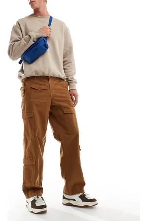 JACK & JONES Loose fit multi pocket cargo pants in tan-Brown