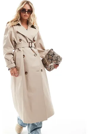 Miss Selfridge Belted trench coat in -Neutral