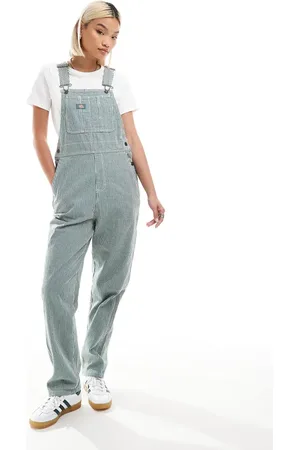 Dickies Classic hickory striped dungarees in dark green