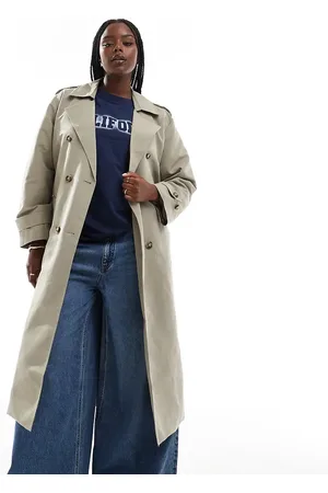 VERO MODA Longline belted trench coat in -Neutral