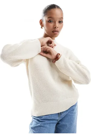 SELECTED Femme jumper with oversized sleeves in cream-White
