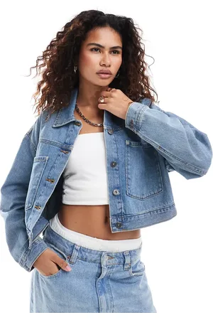 Vans Rayness cropped denim jacket in washed blue