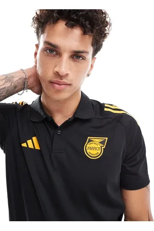 adidas Adidas Football Jamaica 24/25 polo shirt in black & gold