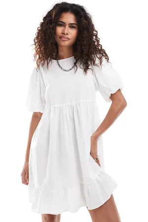 Monki Short sleeve smock mini dress in