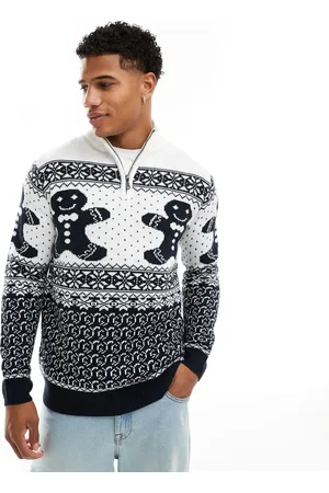 Brave Soul Christmas half zip jumper in