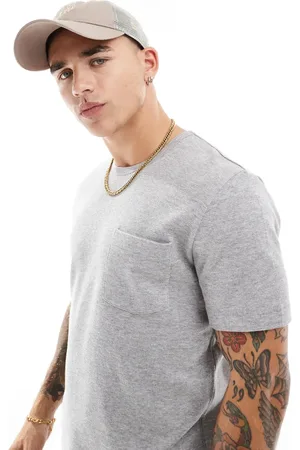 French Connection French Connection waffle pocket t-shirt in grey melange