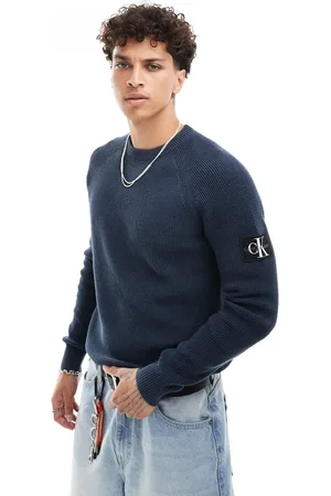 Calvin Klein Badge jumper in navy