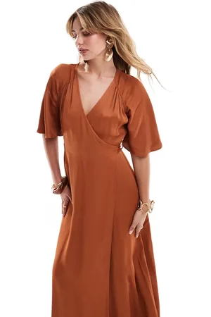 Maids to Measure Bridesmaid wrap front maxi dress in