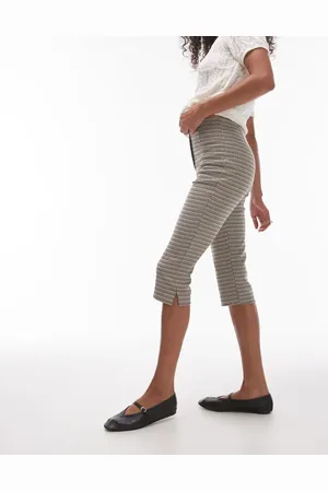 Topshop Bengaline capri pants in heritage check