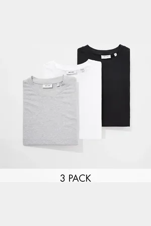 Only & Sons 3 pack super oversized t-shirt in black white & light grey