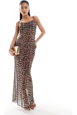 In The Style Exclusive mesh cowl neck cami maxi dress in -Multi