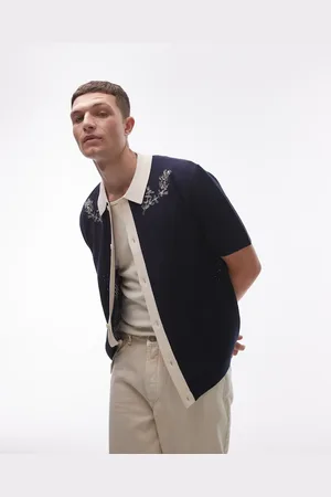 Topman Relaxed embroidered knitted shirt in