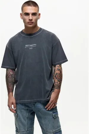 Good For Nothing Oversized overlock t-shirt with stitch detail in