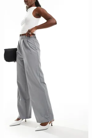 New Look Wide leg pull on pants in grey