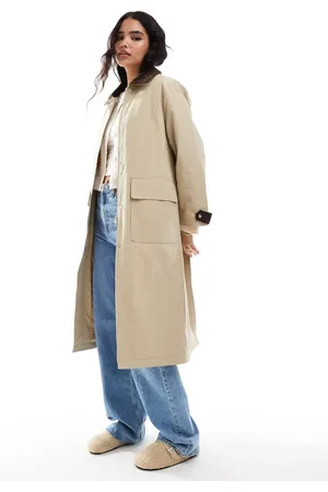 Stradivarius Relaxed parka jacket in -Neutral