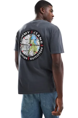 Tommy Hilfiger Compass graphic t-shirt in charcoal grey