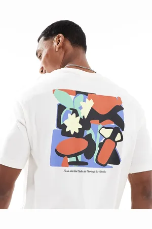 SELECTED Oversized t-shirt with bright graphic back print in white