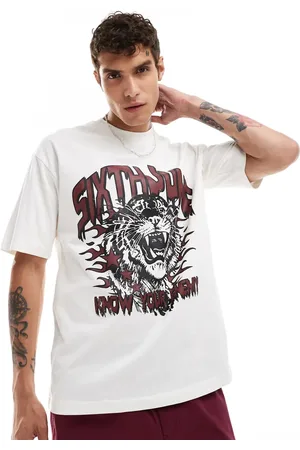 Sixth June Vintage tiger print t-shirt in white