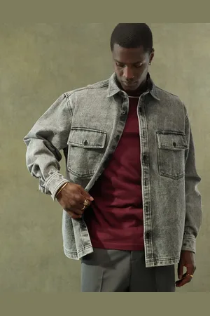ASOS Denim shirt in grey acid wash