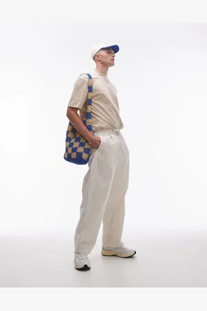 Topman Wide leg pants in -White