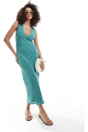 Abercrombie & Fitch V-neck midi dress in print